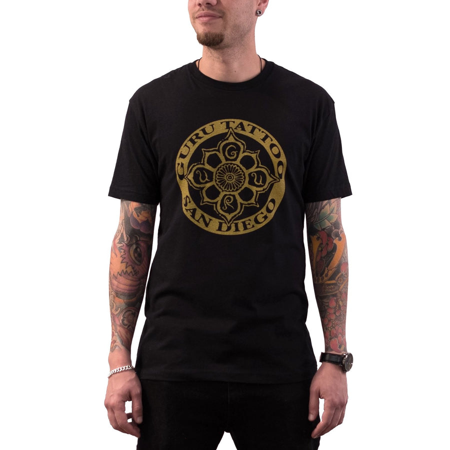Circle Logo Men's Shirt (Black/Gold)